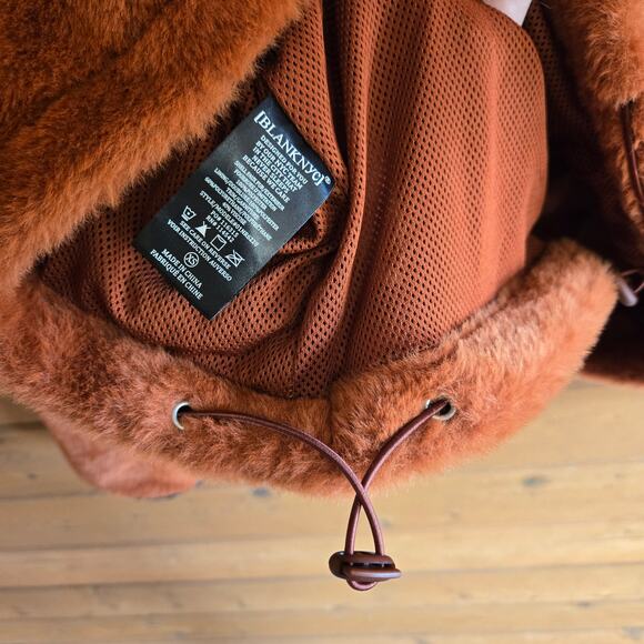 Anthropologie BLANKNYC Cliff Hanger Pull Over Faux Fur Vegan Leather Trim XS - Picture 7 of 8